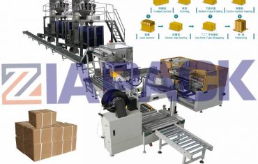 Línea de envasado automático de paletización y llenado de cajas de embalaje de bolsas