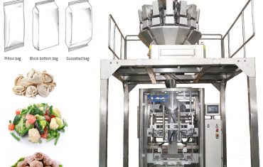 Automatic weighing packaging machine for frozen food