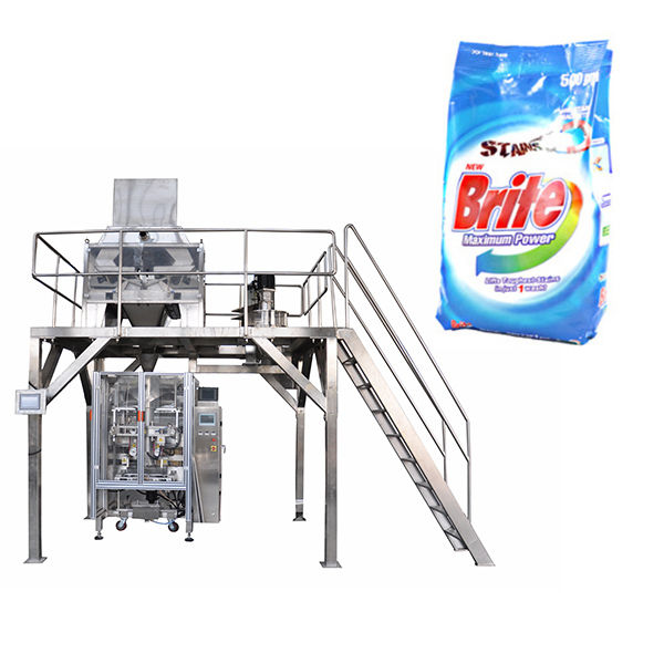Máquina de balagem do pó do detergent do pó da lavagem do pesador linear de 4 cabeças